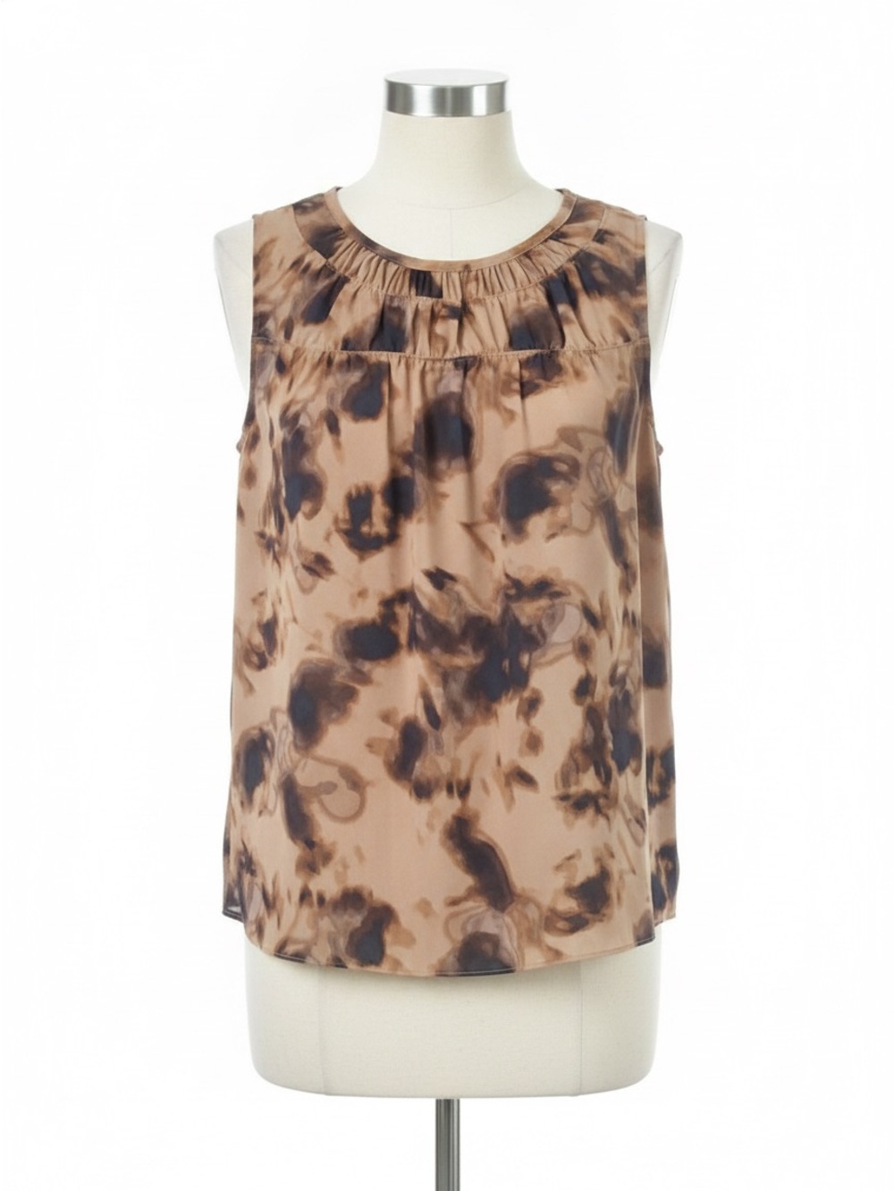 Simply Vera Vera Wang Brown and Black Marble-Print Sleeveless Camisole
